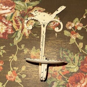 3 Shabby chic metal bird hanging candle holders